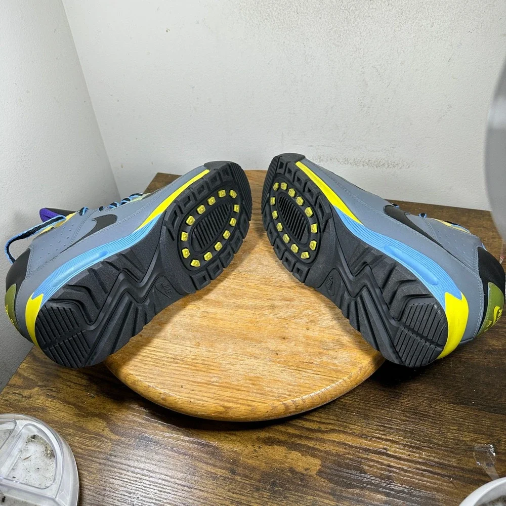 Nike Air Max 90 Sneaker Boot Mens 8.5 Grey Blue Yellow 316339-001 2007